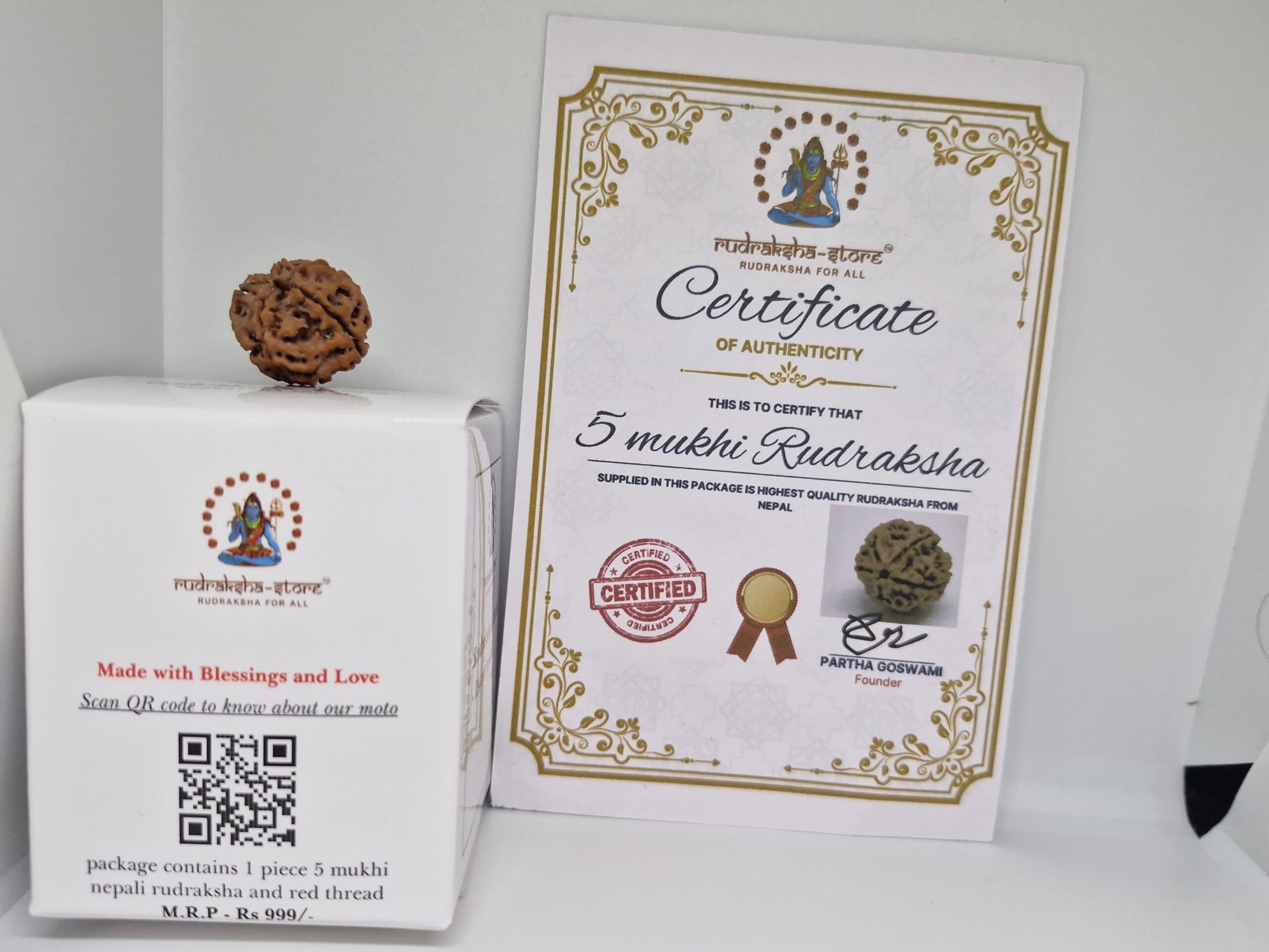 Rudraksha 5 Mukhi Nepal Chất Lượng Cao Cấp - Đặc Biệt Mừng Lễ Shivaratri - 6 chiếc