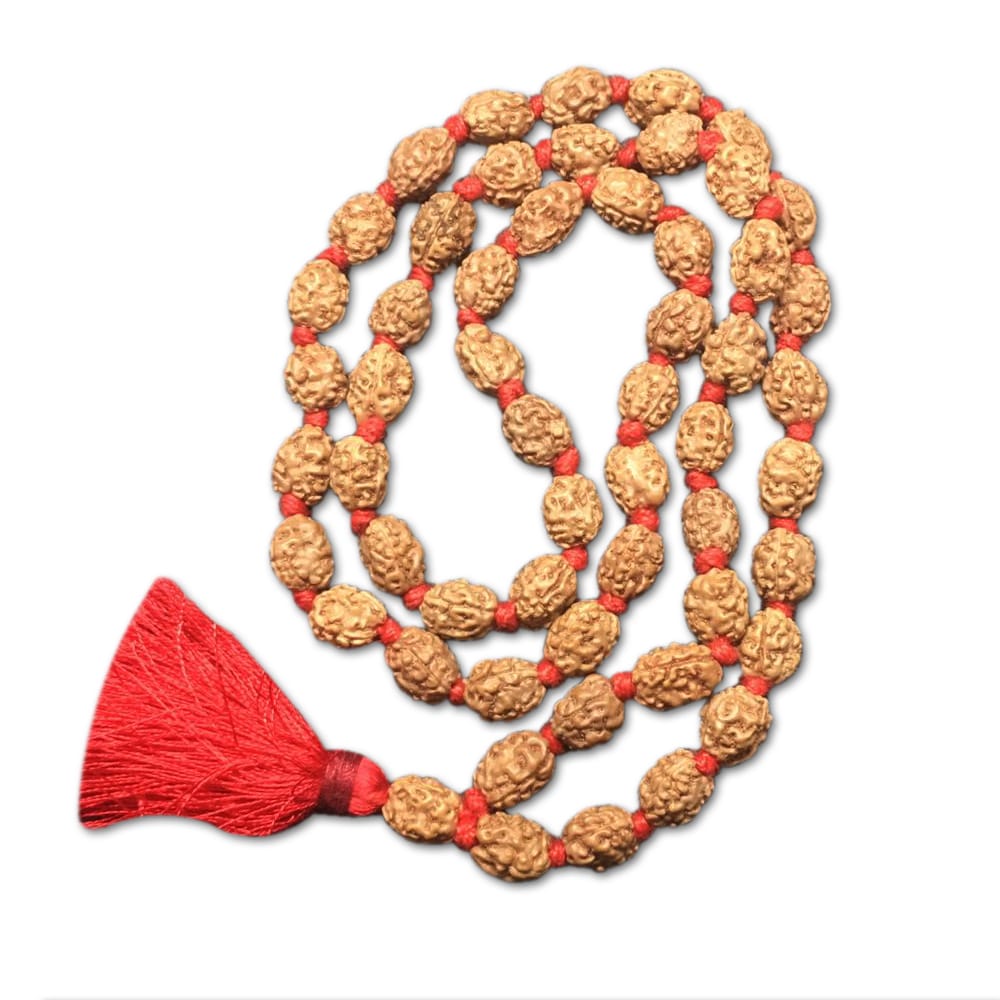 3 Mukhi Indonesian Rudraksha Mala 108+1 Beads (12mm–14mm) – Natural Japa Mala for Confidence, Healing & Fresh Start