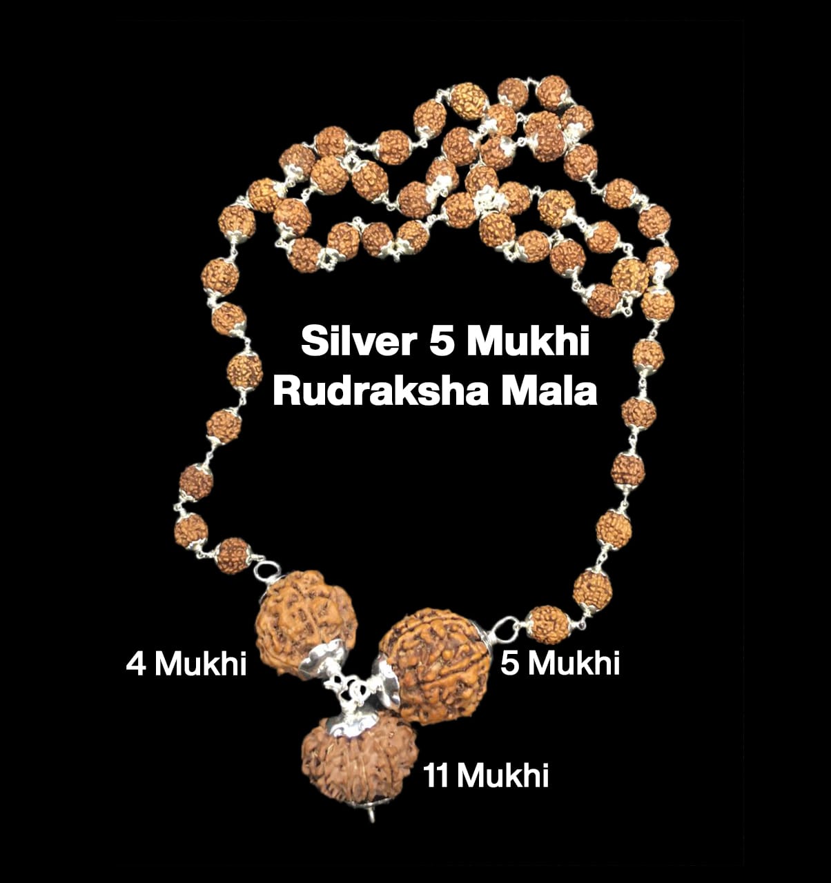 Rudraksha Combination for Hanuman Power – 4, 5 & 11 Mukhi (X-Ray Certified, Threaded)