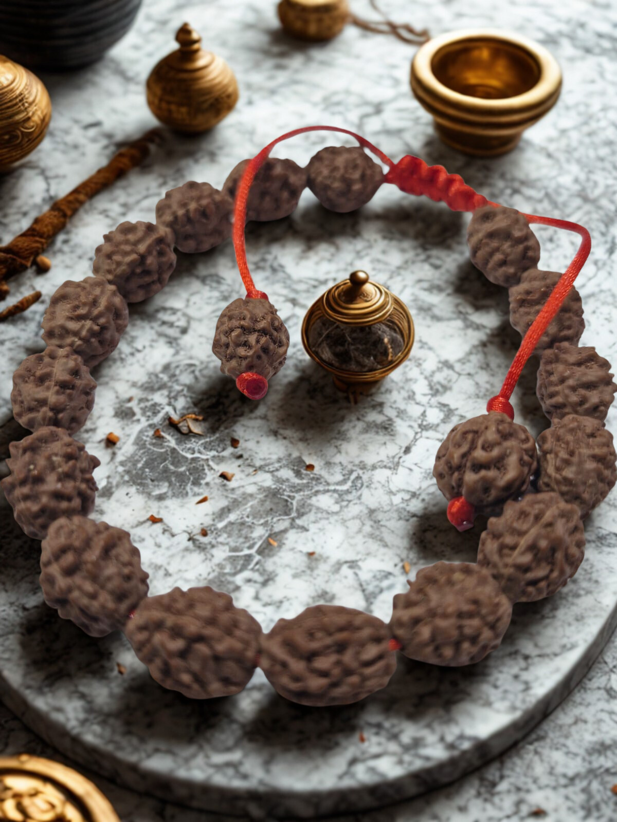 4 Mukhi Indonesian Rudraksha Bracelet (27 Beads) – X-Ray Certified Sample Beads for Focus, Learning & Clarity
