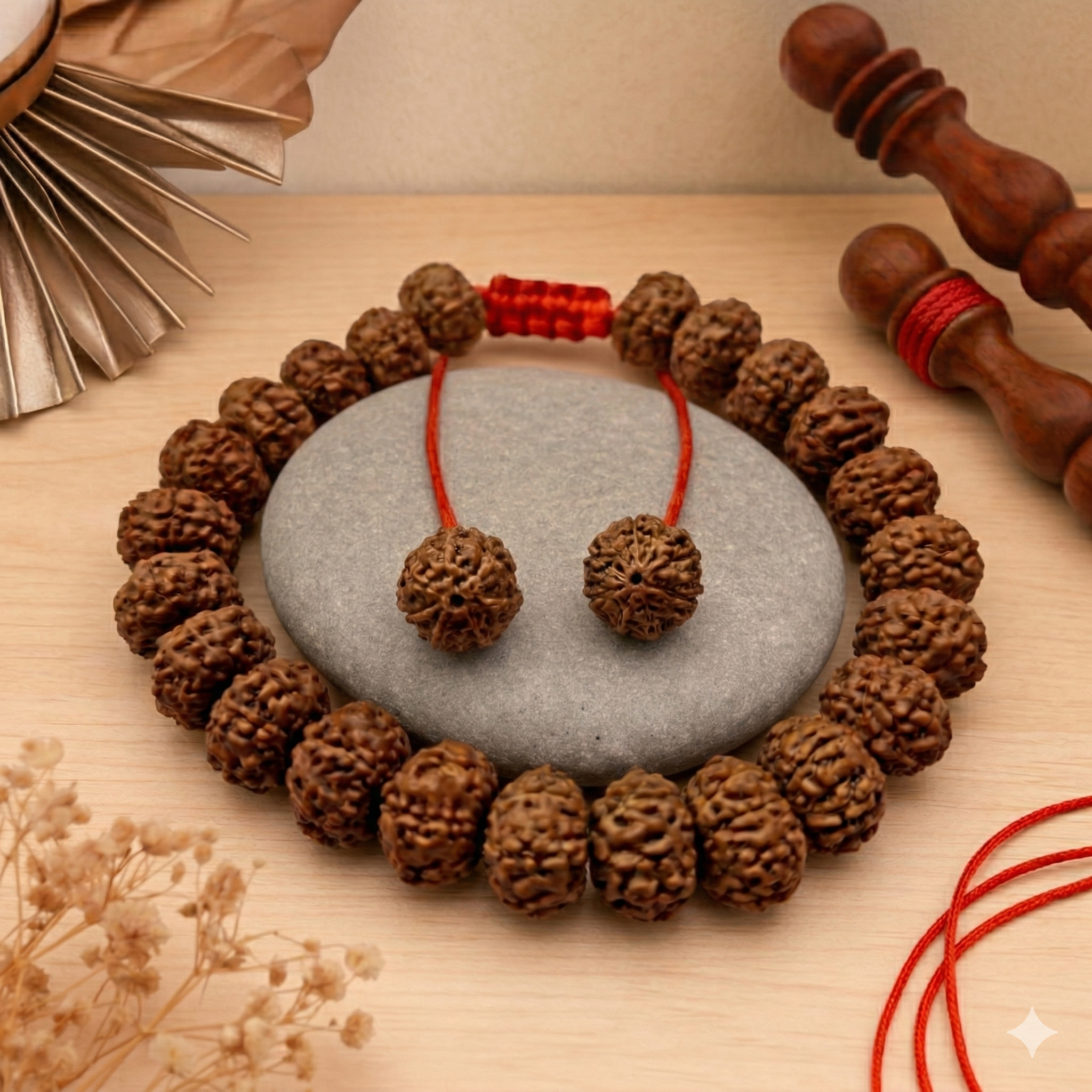 7 Mukhi Rudraksha Bracelet (27 Beads) – X-Ray Certified for Wealth, Stability & Positive Energy