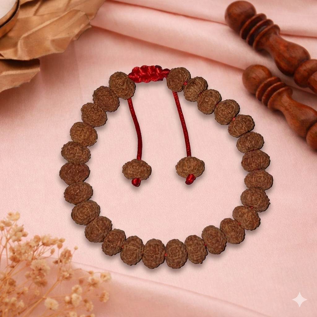 Protection & Root Chakra Bracelet – Rudraksha (27 Beads for Grounding & Strength)
