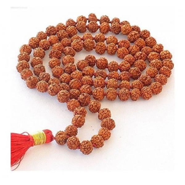 5 Mukhi Indonesian Rudraksha Mala (108 Beads) – Spiritual Protection & Peace with Sample X-Ray Verified Beads