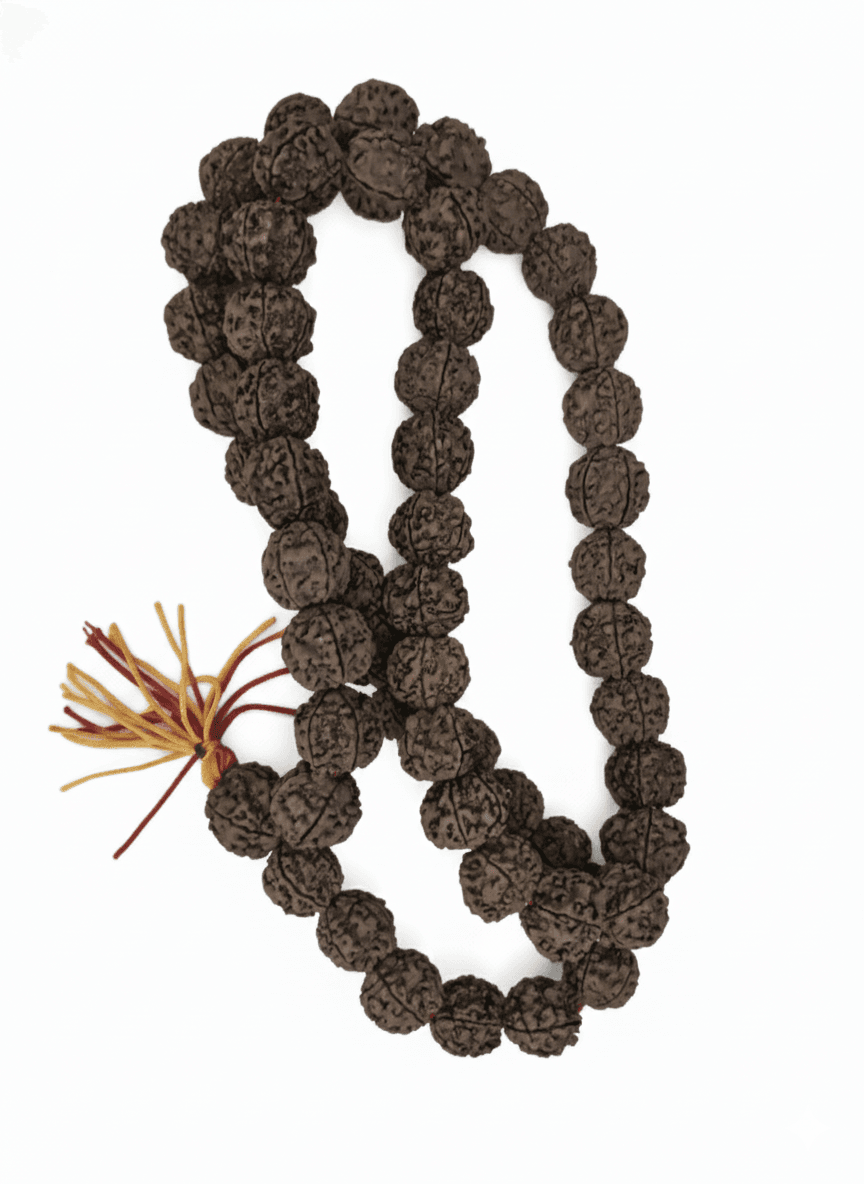 image1 🕉️ 5 Mukhi Nepali Rudraksha Mala – 54 + 1 Beads (18–19 mm, Lab Certified & X-Ray Verified) - Image 1