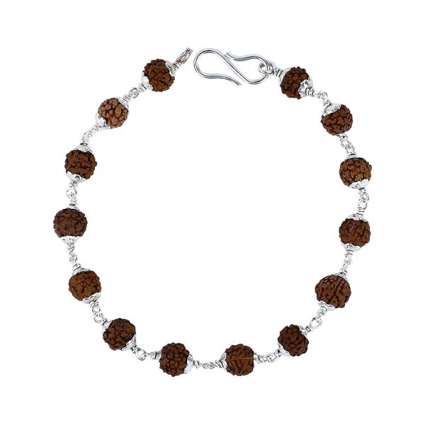 5 Mukhi Indonesian Rudraksha Bracelet In Silver